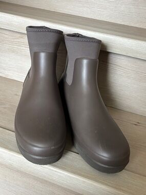 ☔️☔️Hunter Chocolate Brown Chelsea Rain Booties size US8/UK6/EU39
